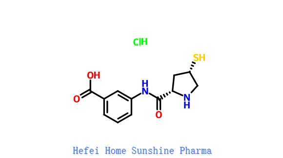 3-[(2S,4S)-4-Mercaptopyrrolidine-2-carboxamido]benzoëzuurhydrochloride CAS 219909-83-8