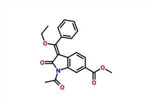 Methyl (Z)-1-acetyl-3-(ethoxy(fenyl)methyleen)-2-oxoindoline-6-carboxylaat CAS 1027407-75-5